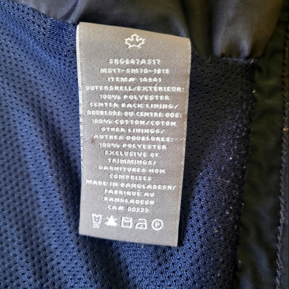 Y2K Sears Men’s Full Zip Navy Windbreaker Jacket Size Large – Canada Style A48 - Picture 7 of 10